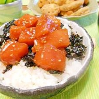 お安いまぐろでOK!☆マグロ漬け丼（韓国風）